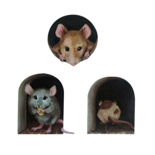 Autocollant mural souris 3 pcs