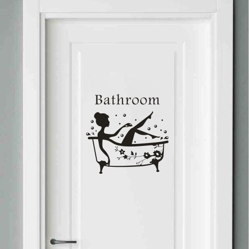 Autocollant pour porte de salle de bain
