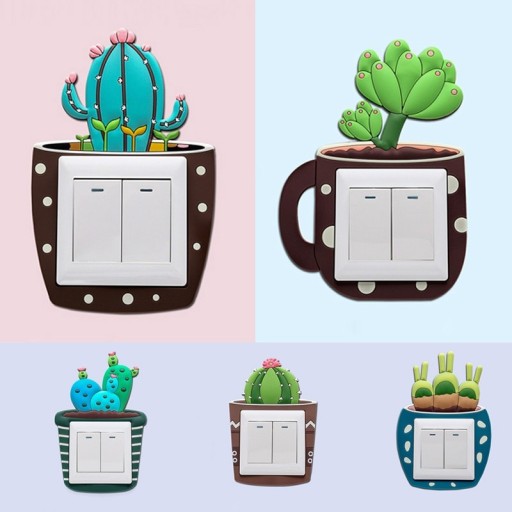 Autocollant sous interrupteur avec cactus