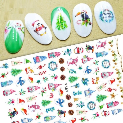 Autocollants 3D de Noël pour ongles N977