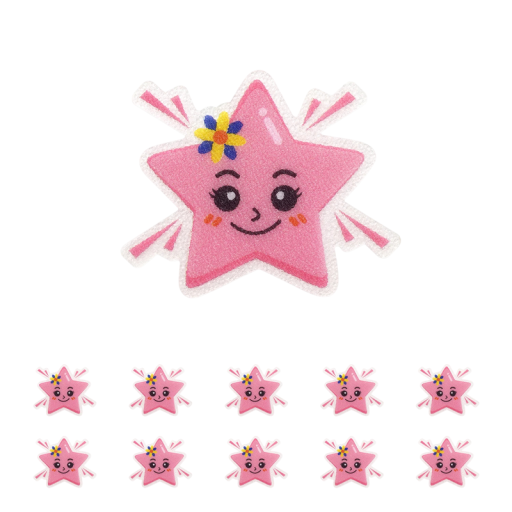 Autocollants antidérapants en forme d'étoile pour douche, paquet de 10 pièces, 7,5 x 9 cm, rose, protection contre les glissades dans la baignoire