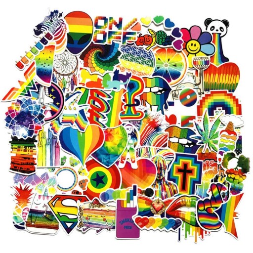 Autocollants arc-en-ciel 10/30/60 pcs