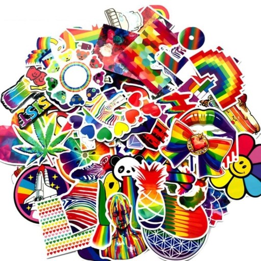 Autocollants arc-en-ciel 10/30/60 pcs