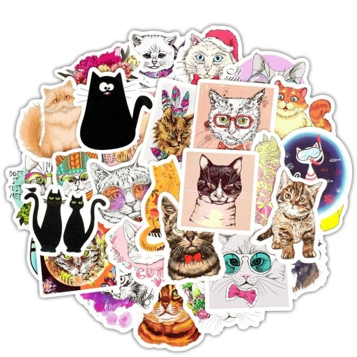 Autocollants de chats 50 pcs E253