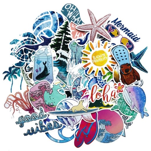 Autocollants de mer 50 pièces