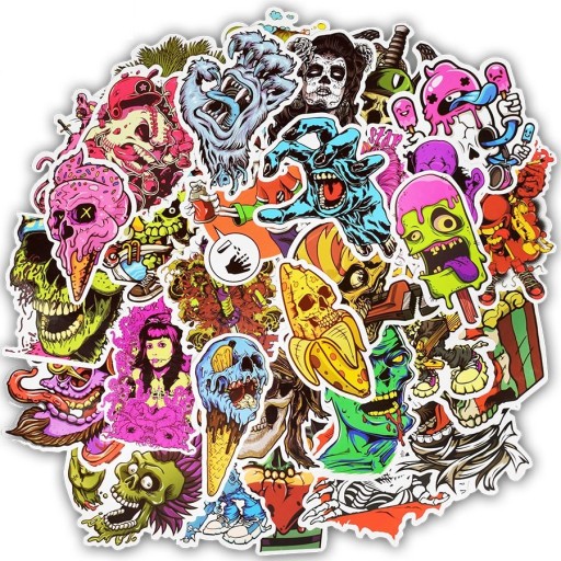 Autocollants de têtes de mort 50 pcs E86