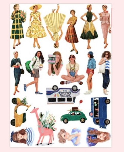 Autocollants femmes 20 pcs