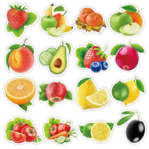 Autocollants fruits 50 pcs