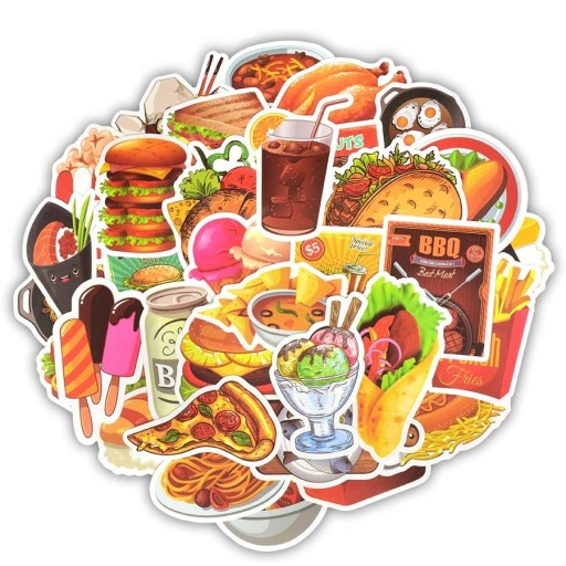 Autocollants nourriture 50 pcs