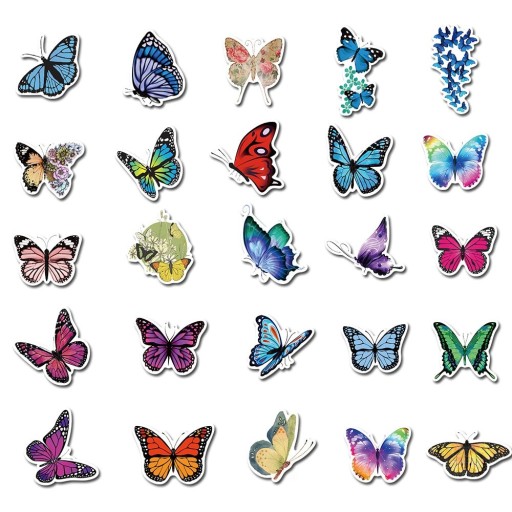 Autocollants papillons 10/30/50 pcs