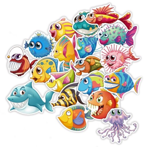 Autocollants poissons 40 pcs