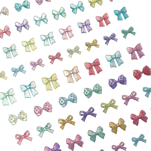 Autocollants pour ongles avec des nœuds Arc-en-ciel autocollants scintillants Décorations sucrées pour ongles Accessoires colorés DIY pour décoration