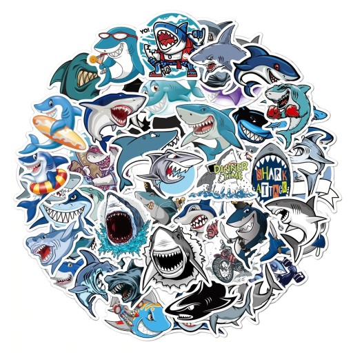 Autocollants requin 50/100 pcs