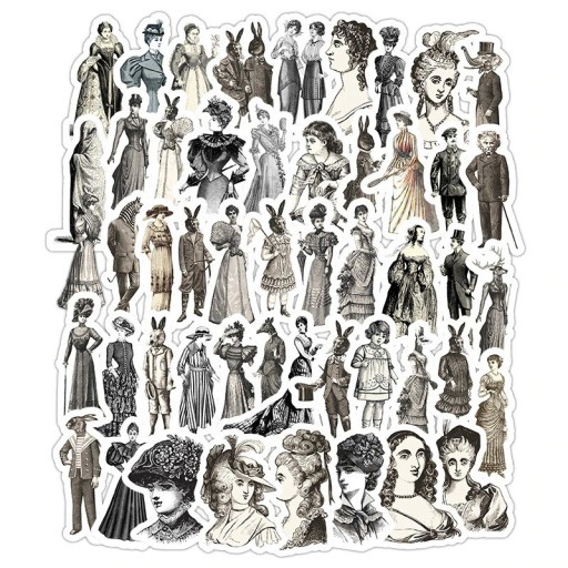Autocollants rétro femmes 50 pcs E277
