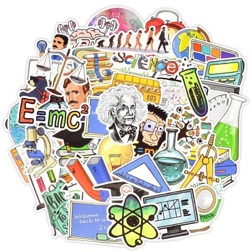 Autocollants scientifiques 50 pcs