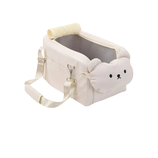 Αυτοκάθισμα για σκύλους και γάτες 43 x 25 x 22,5 cm με ζώνες ασφαλείας και χαριτωμένο σχέδιο, ιδανικό για μικρά και μεσαία ζώα