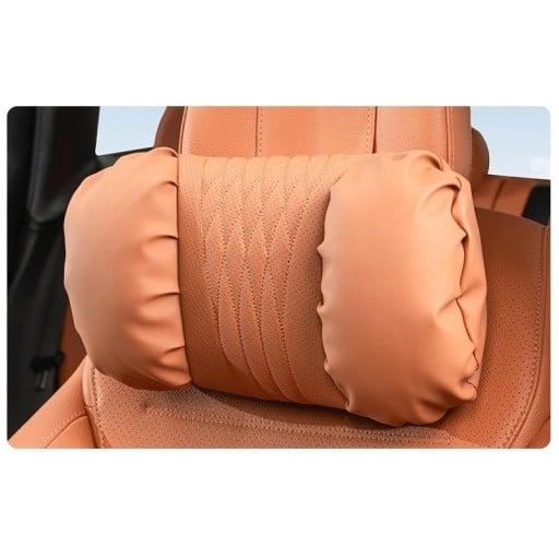 Autokussen voor hoofdsteun van kunstleer zachte comfortabele kussen ca. 33 × 20 × 11 cm ergonomische interieuraccessoire