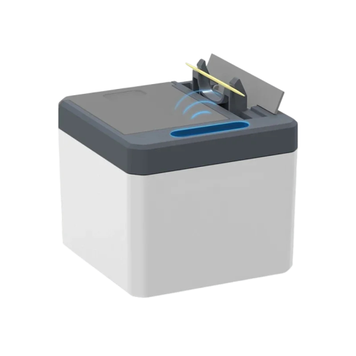 Automaattinen hammastikkuannostelija paristokäyttöinen 2×AA 9,5 × 9,5 × 8 cm ABS muovi säiliö kapasiteetti 250 kpl pöydälle ja keittiöön