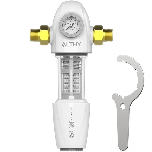 Automatický předfiltr vody s proplachem 5000 l/h nerezová filtrace 40 µm bateriové napájení pro ochranu domácího vodovodu