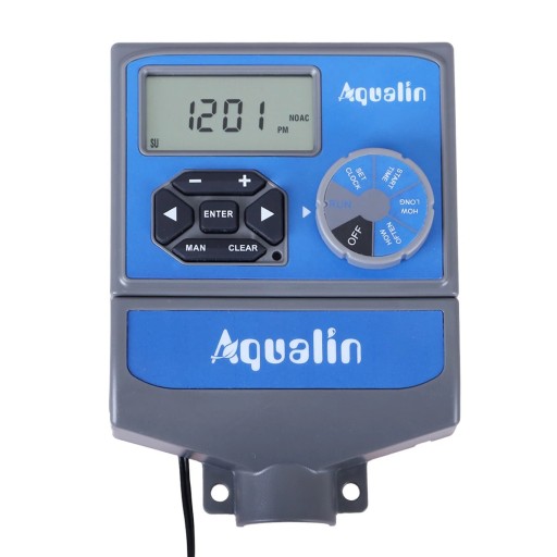 Automatický zavlažovací systém pro zahradu s časovačem 8 stanic AC 230 V s LCD displejem modro-šedý na řízení zavlažování