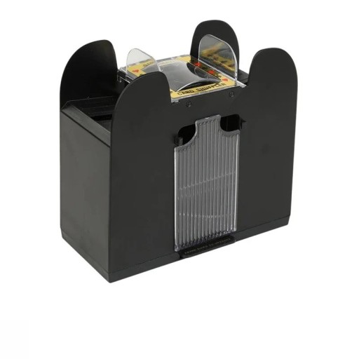 Automatischer Spielkartenmischer für 6 Kartendecks mit Knopfsteuerung, ideal für Poker, Canasta, Joker, Betrieb mit C-Batterien, ohne Kabel