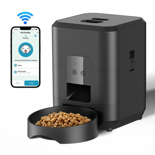 Automatisk foderdispenser med WiFi og mobilkontrol Kapacitet 2 l Foderplan og dosis historie Strømforsyning fra stikkontakt og batteri