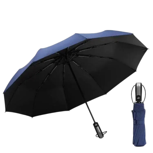 Automatisk foldbar paraply 35x6x6cm stærk paraply med ti ben vindtæt forretningsparaply regntæt robust elegant tilbehør
