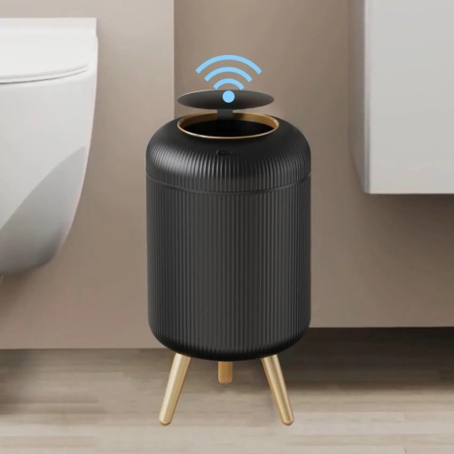 Automatisk papperskorg 10 l med sensor Träben Beröringsfri papperskorg 3 färger Kök Badrum Sovrum Kontor
