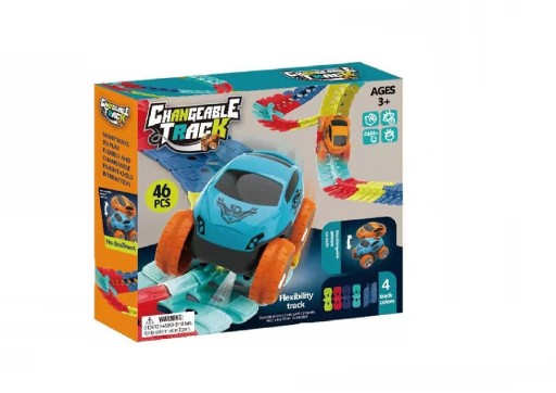 Automatiske LED-racerbiler med bane 46 stk.
