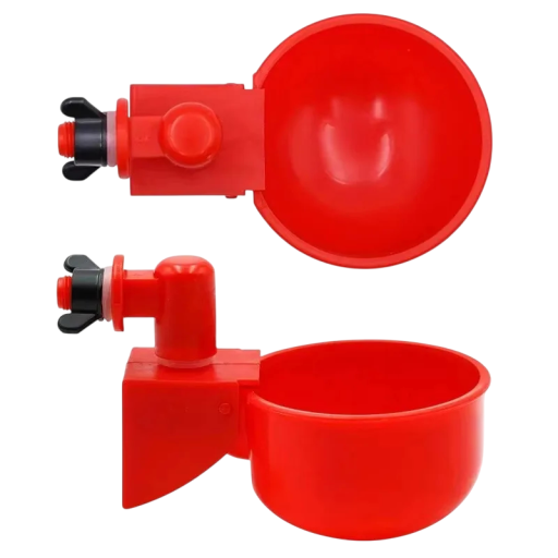 Automatyczny dozownik wody z zaworem dla drobnej drobiu 2 szt. 6,5 x 2,7 x 4 cm plastikowa miska czerwona dla kurczaków i kur