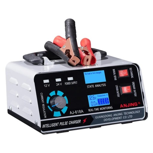Automobielaccu oplader 400W 12V 24V 40A pulserende intelligente LED-display zilver voor auto motorboot accu's