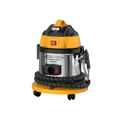 AUTOOL HTS558 Karbonlerakódás Tisztító Dióhomok 13 l 1200 W 220 V és 110 V Rozsdamentes Dob Sárga Motor Szívószelepek Tisztításához