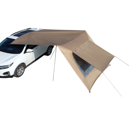 Autoplachta na auto se síťovaným oknem Voděodolná markýza a přenosná stříška 2,8 x 4,8 m Sluneční clona Stan na kempování a outdoor