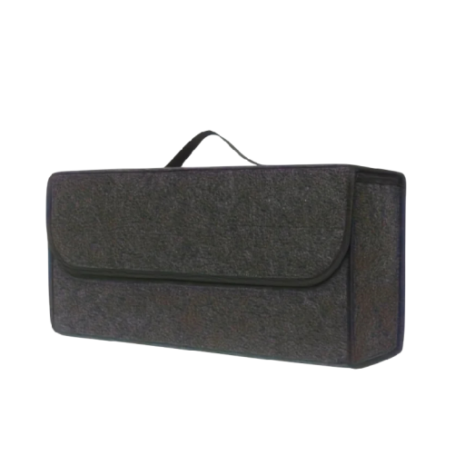 Autós csomagtartó szervező fedéllel és fogantyúval 50x24x15 cm tartós szövet fekete tároló doboz a csomagtartóba