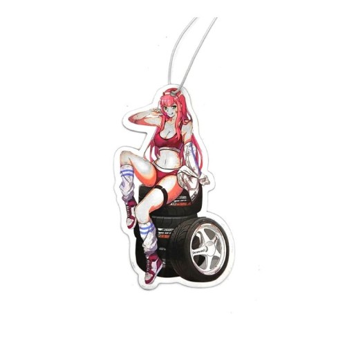Autós légfrissítő anime lány pneumatikával design függő dísz több színben az autó belső teréhez