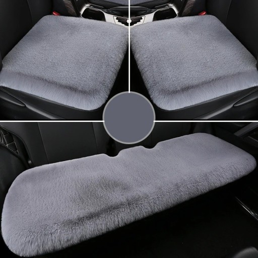 Autositzkissen-Set, Plüsch-Autositzkissen, warmer Bezug für Autositze vorne und hinten, 3er-Set