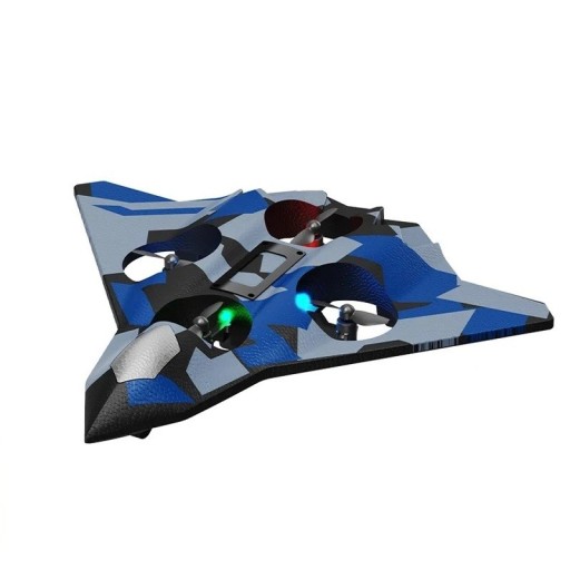 Avião RC em espuma resistente 25,5 cm x 24 cm x 4,2 cm com controlo remoto, luzes e bateria de 3,7 V para voos acrobáticos