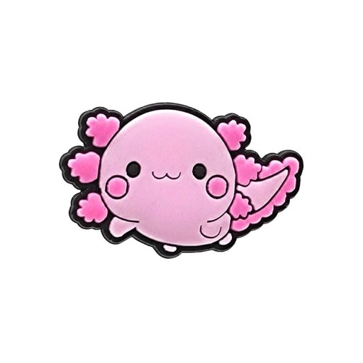 Axolotl crocs dísz 2–3 cm PVC rózsaszín dísz a crocs cipőkhöz aranyos vízi motívum könnyű felhelyezés gyerekeknek és felnőtteknek
