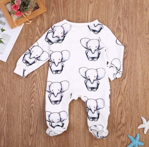 Baby heldragt med elefantprint
