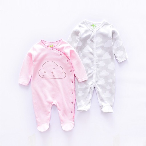 Baby jumpsuit med moln - 2 st