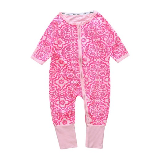 Baby jumpsuit met bloemen - Roze