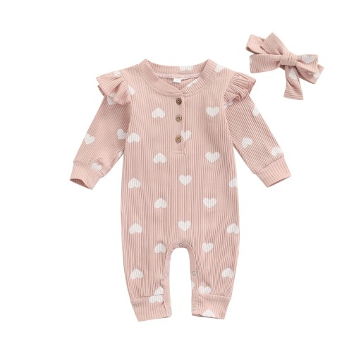 Baby-Mädchen-Overall mit Stirnband T2634