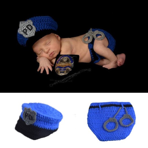 Baby politimand kostume til photoshoot