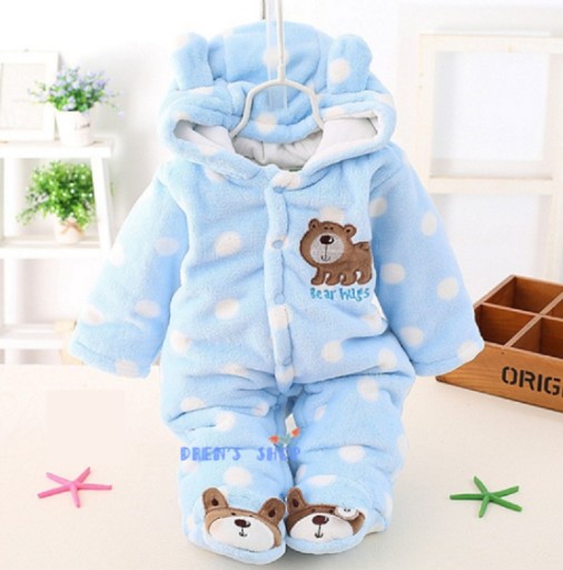 Baby vinteroveralls med bamse J1954