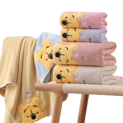 Babyhandtuch mit Teddybär-Aufdruck Weiches Handtuch für Kinder Babyhandtuch mit Teddybär-Aufdruck Weiches Handtuch 70 x 140 cm