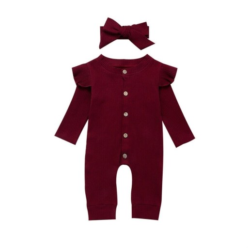 Babymeisjes jumpsuit met hoofdband T2564