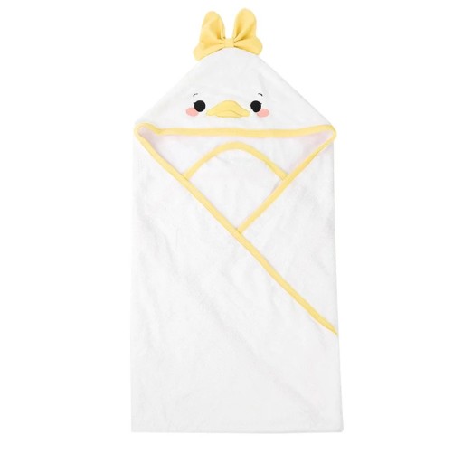 Babysvøb med hætte 80 x 80 cm Fleece babyhåndklæde med andemotiv Babytæppe til drenge og piger