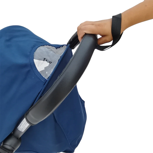 Babyzen Yoyo kocsik fogantyú védőborítása PU bőr cipzárral 11x53 cm csuklópánttal Stílusos borítás szülőknek