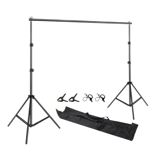 Background Stand 200x300 cm Telescopic Construction Studio Video Photo Party Decoration Portable Set with Bag and Clips