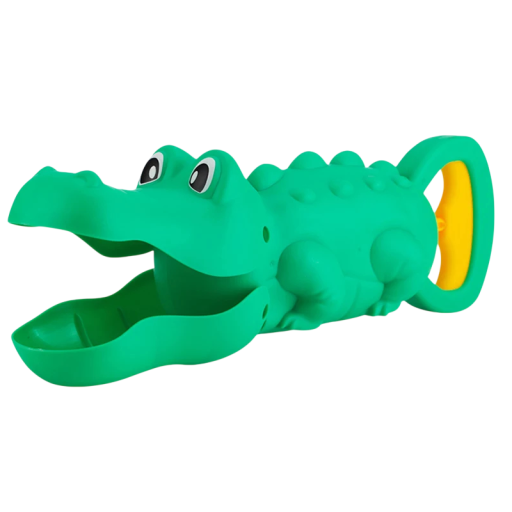 Bad speelgoed in de vorm van een groene krokodil 35 × 15 × 8,5 cm met een openende bek voor kinderen in bad en water
